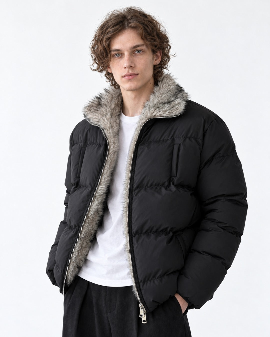 Chest-Pocket Quilted Puffer Jacket