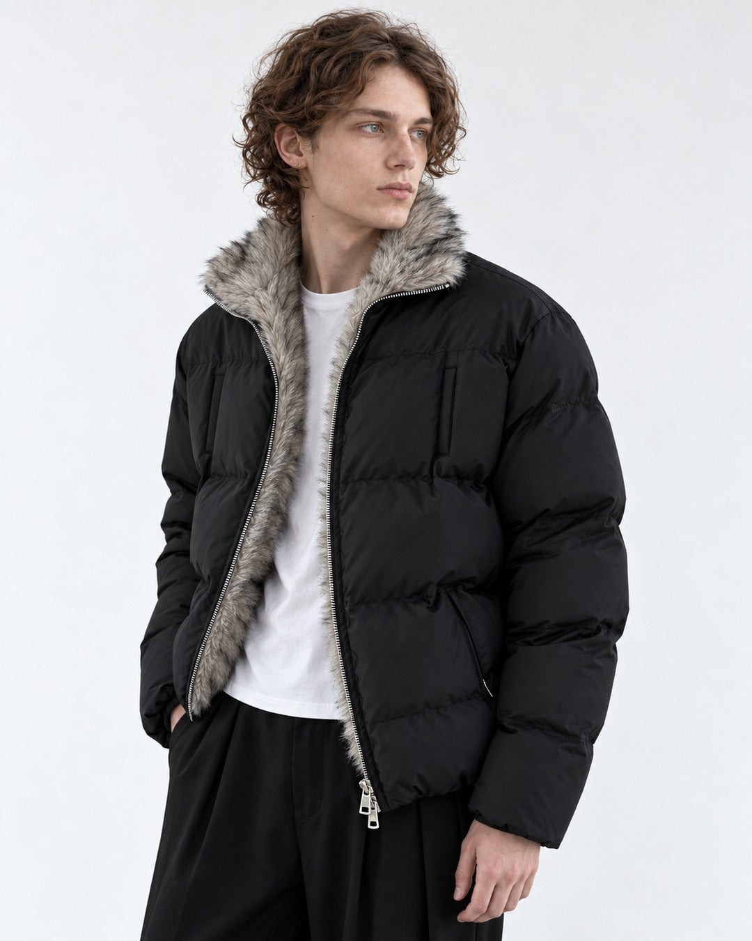 Chest-Pocket Quilted Puffer Jacket