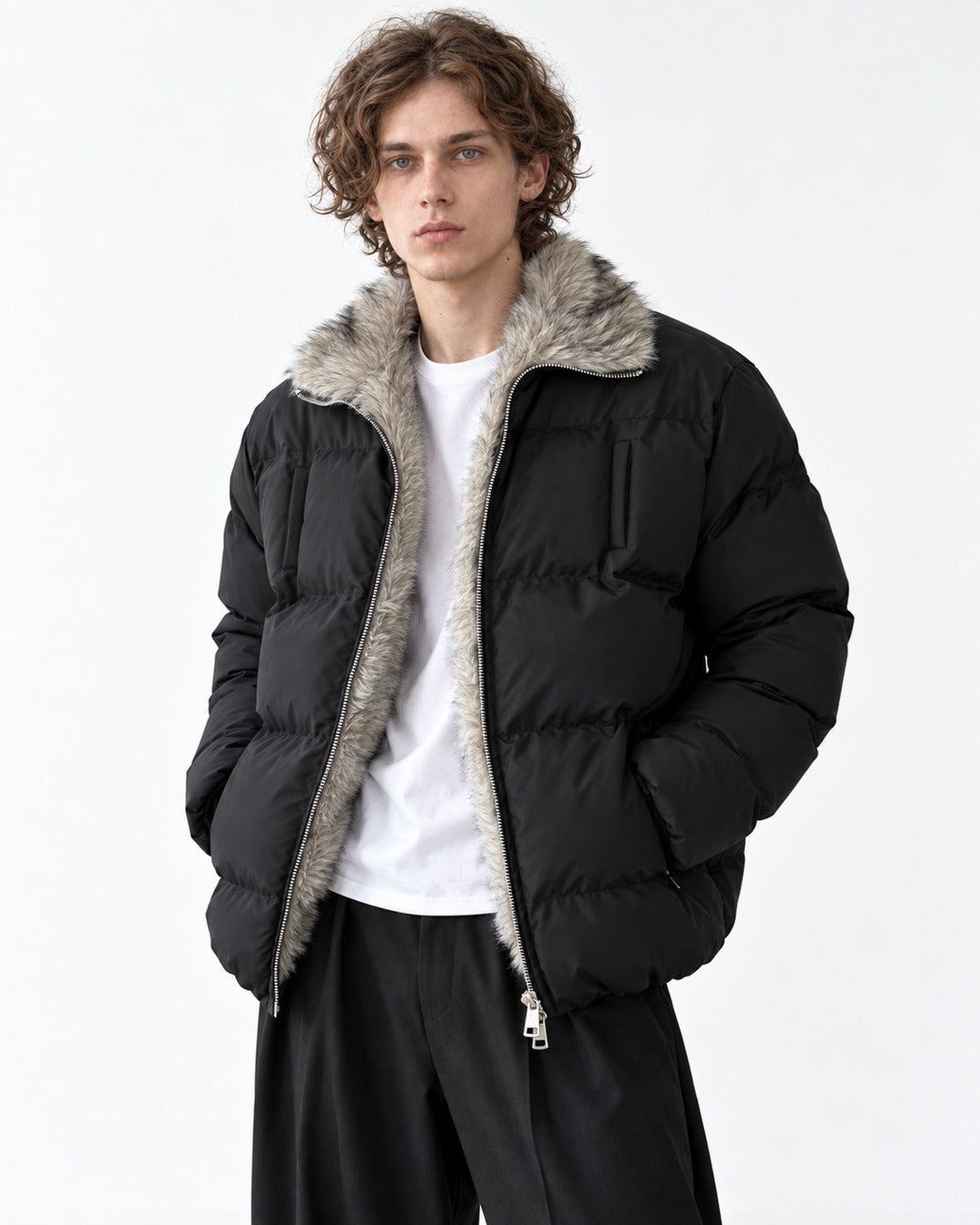 Chest-Pocket Quilted Puffer Jacket