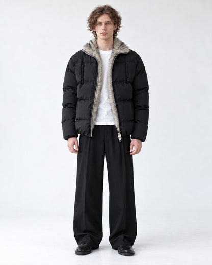 Chest-Pocket Quilted Puffer Jacket