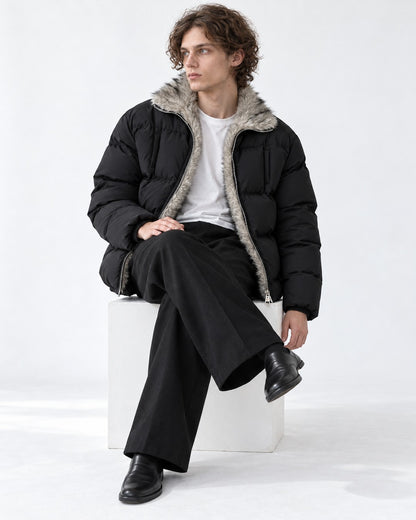 Chest-Pocket Quilted Puffer Jacket