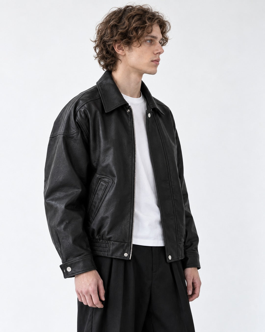 Belted Diagonal-Pocket Jacket