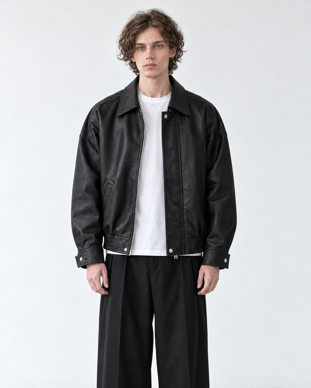 Belted Diagonal-Pocket Jacket