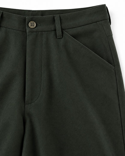 Cuffed Hem Wide-Leg Trousers