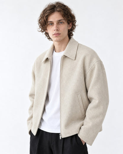 Point-Collar Welt-Pocket Jacket