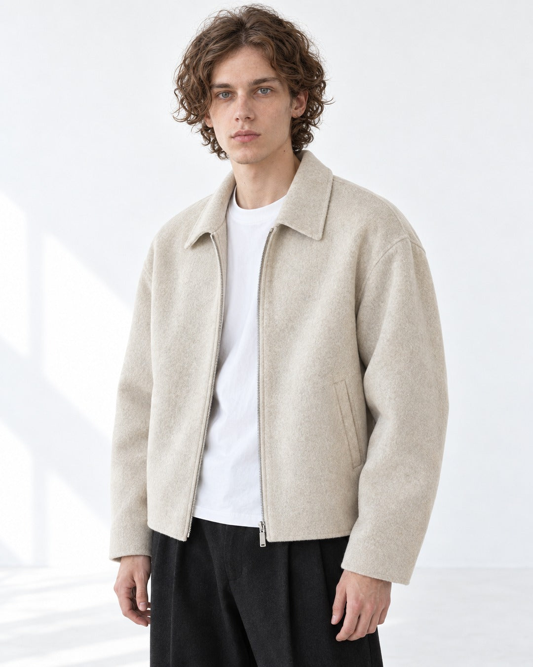 Point-Collar Welt-Pocket Jacket