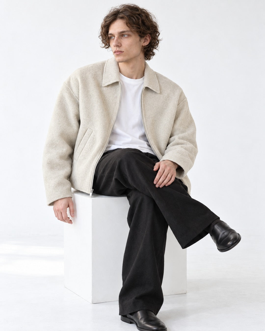 Point-Collar Welt-Pocket Jacket