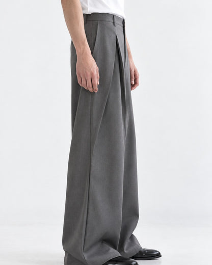 Multi-Fold Origami Wide-Leg Trousers