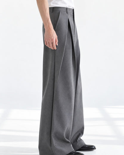 Multi-Fold Origami Wide-Leg Trousers