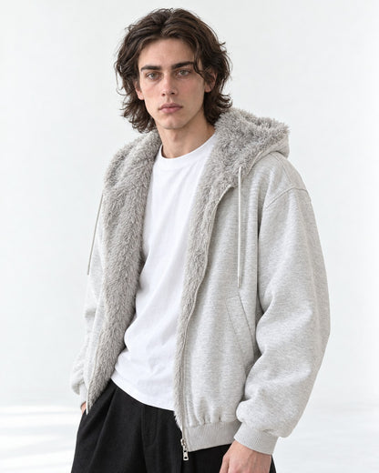 Drawstring Hood Zip Jacket