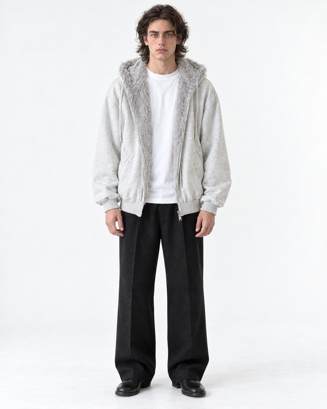 Drawstring Hood Zip Jacket