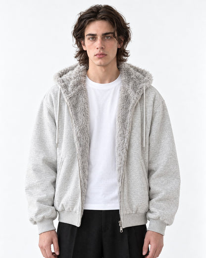 Drawstring Hood Zip Jacket