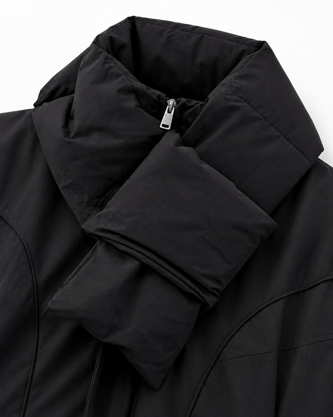 Wrap-Scarf Puffer Jacket