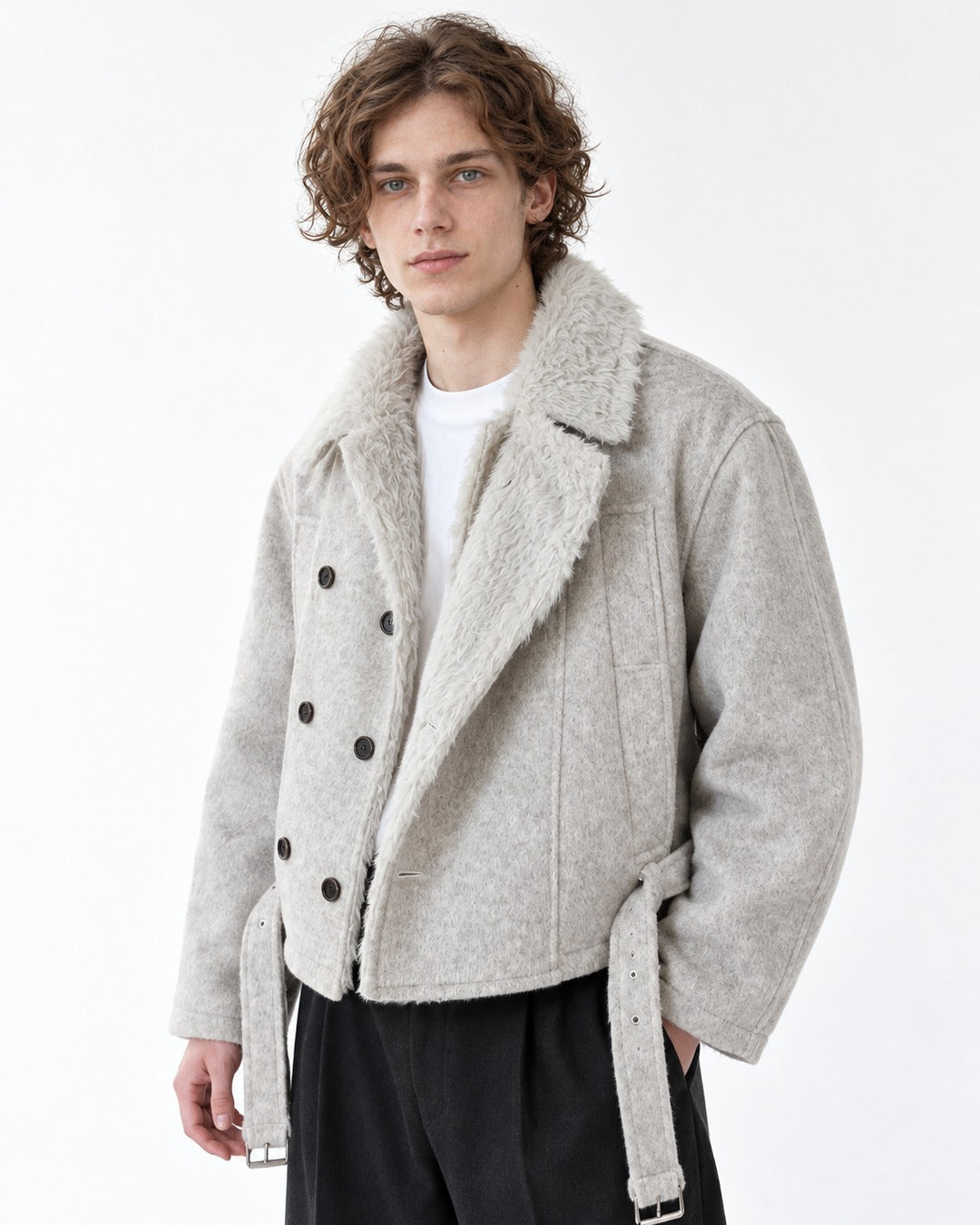 Double-Breasted Belted Jacket