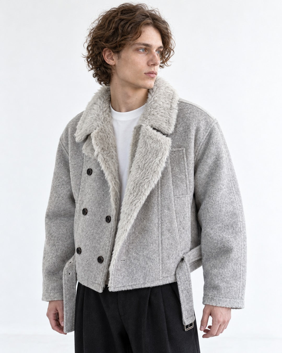 Double-Breasted Belted Jacket