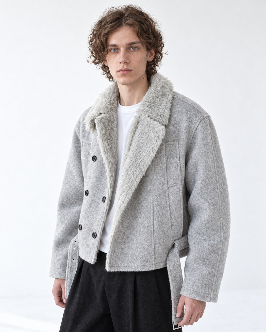 Double-Breasted Belted Jacket