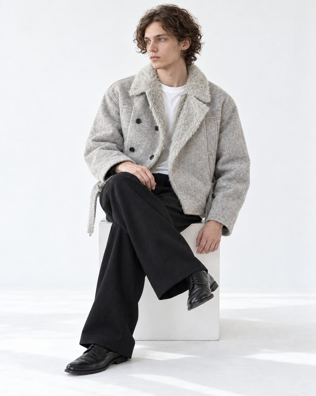 Double-Breasted Belted Jacket