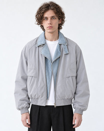 Layered-Look Bomber Jacket