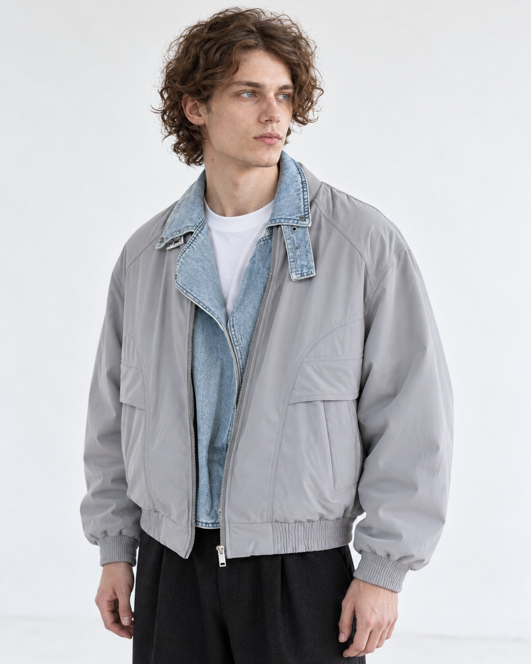 Layered-Look Bomber Jacket
