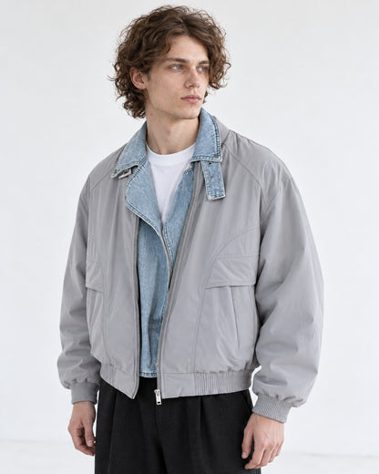 Layered-Look Bomber Jacket