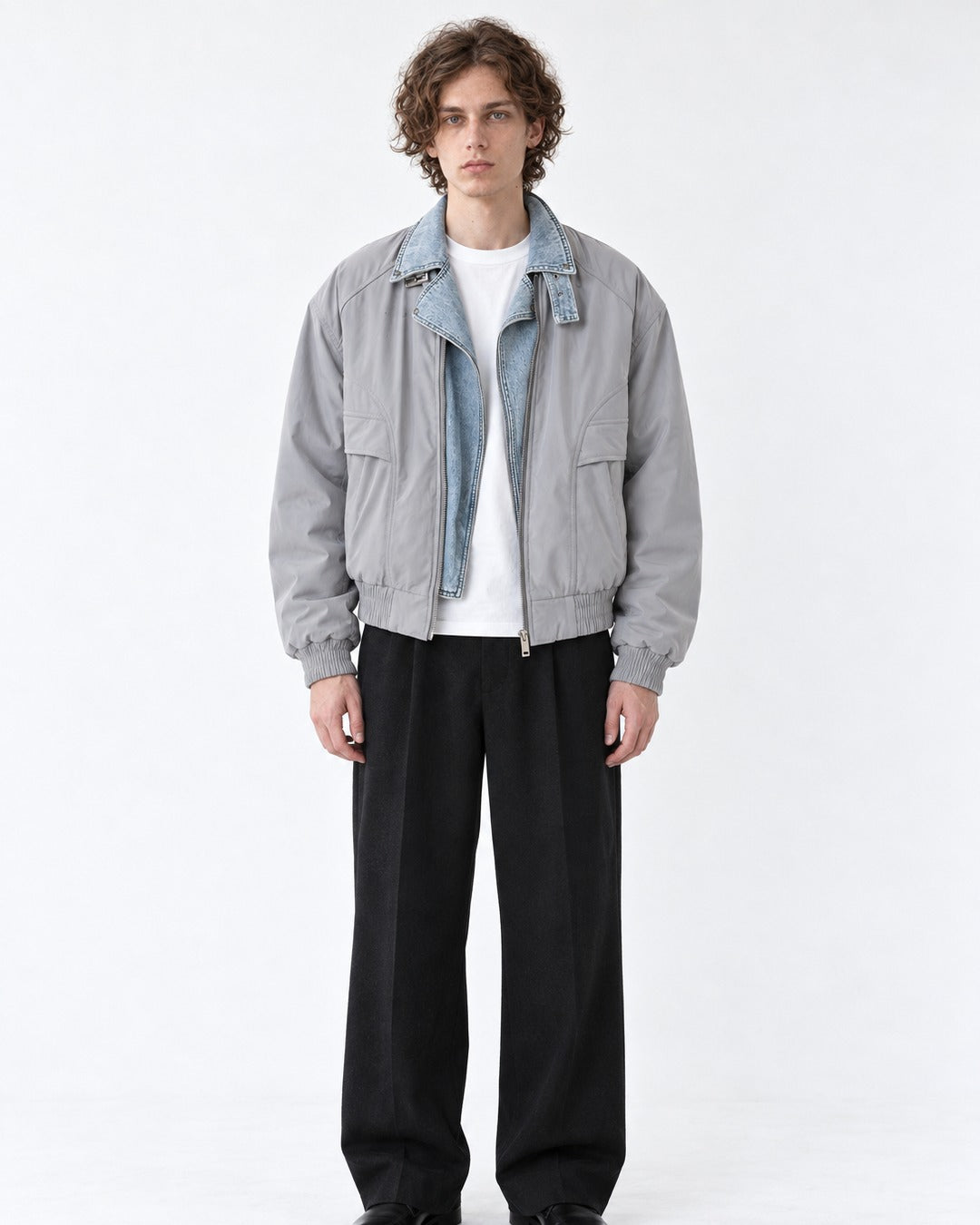 Layered-Look Bomber Jacket