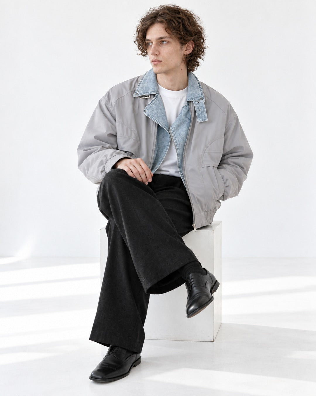 Layered-Look Bomber Jacket