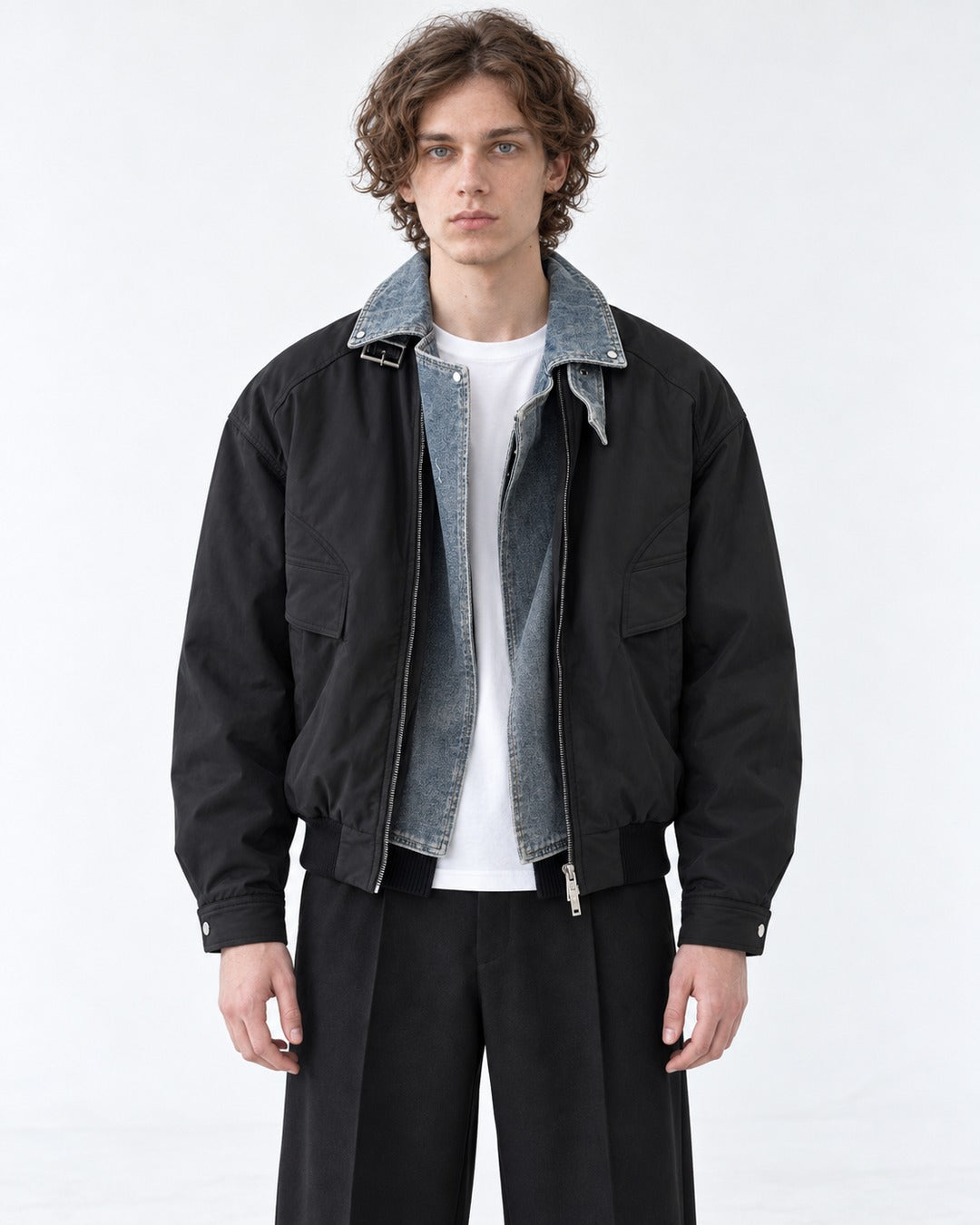 Layered-Look Bomber Jacket