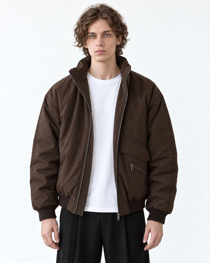 Stand-Collar Zip-Pocket Jacket