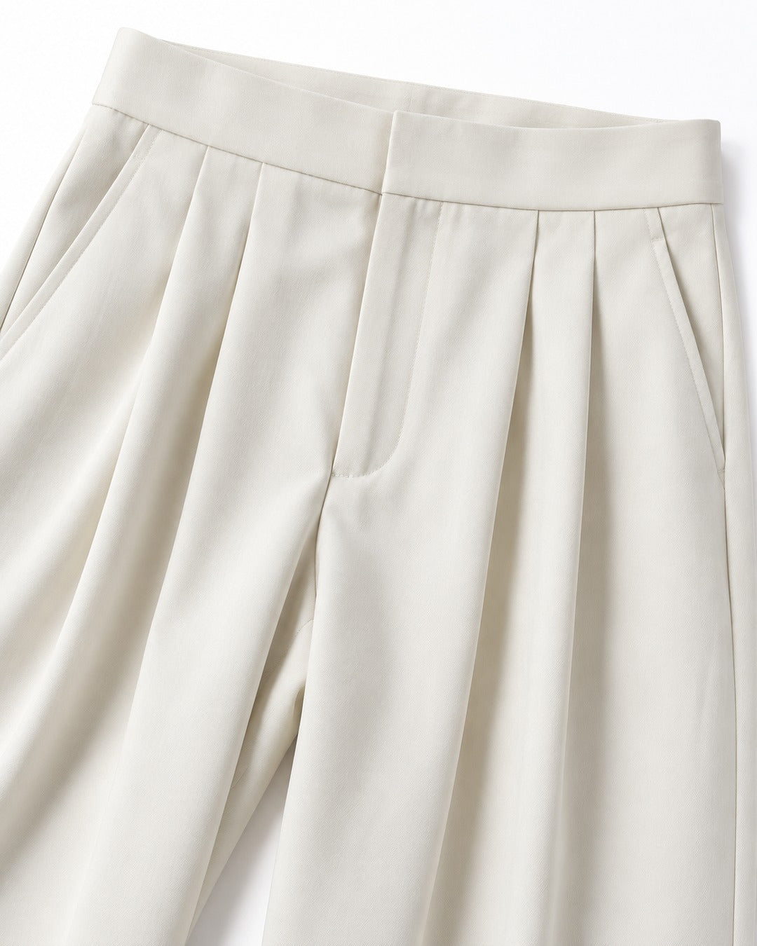 Double-Pleat Wide-Leg Trousers