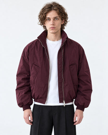 Slant Pocket Zip Bomber Jacket