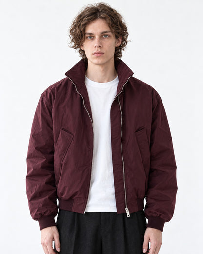 Slant Pocket Zip Bomber Jacket