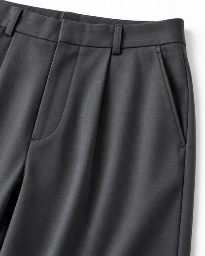 Single-Pleat Wide-Leg Trousers