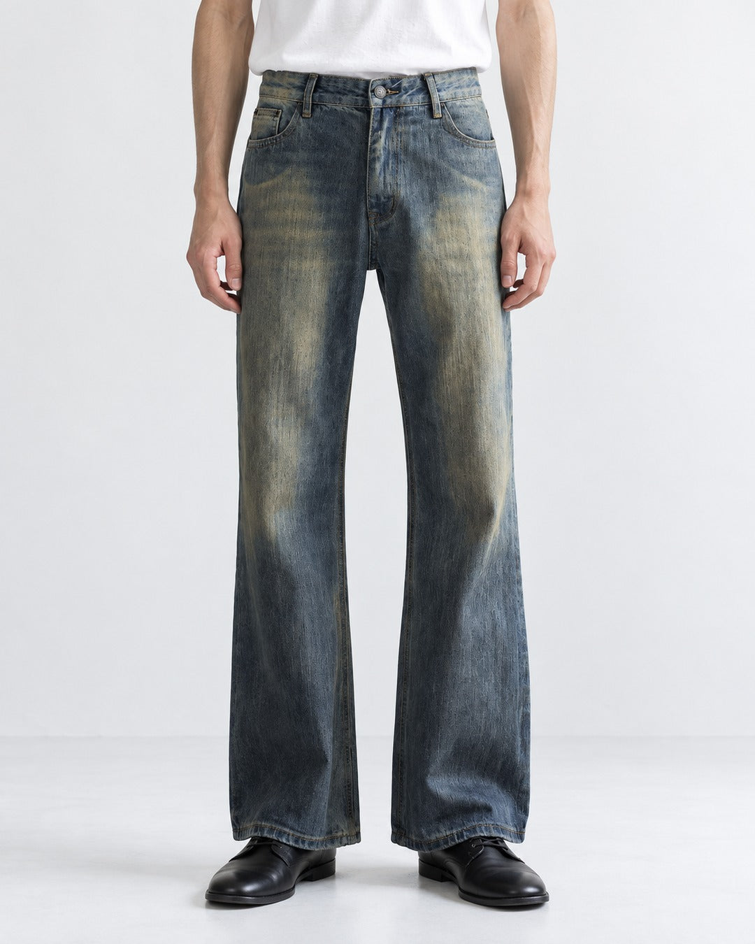 Rust-Wash Bootcut Jeans