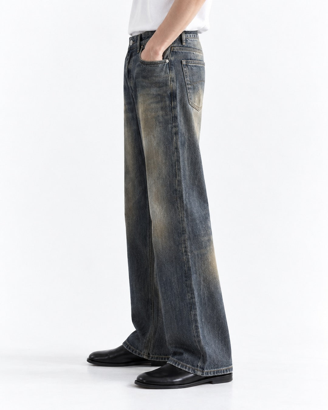 Rust-Wash Bootcut Jeans