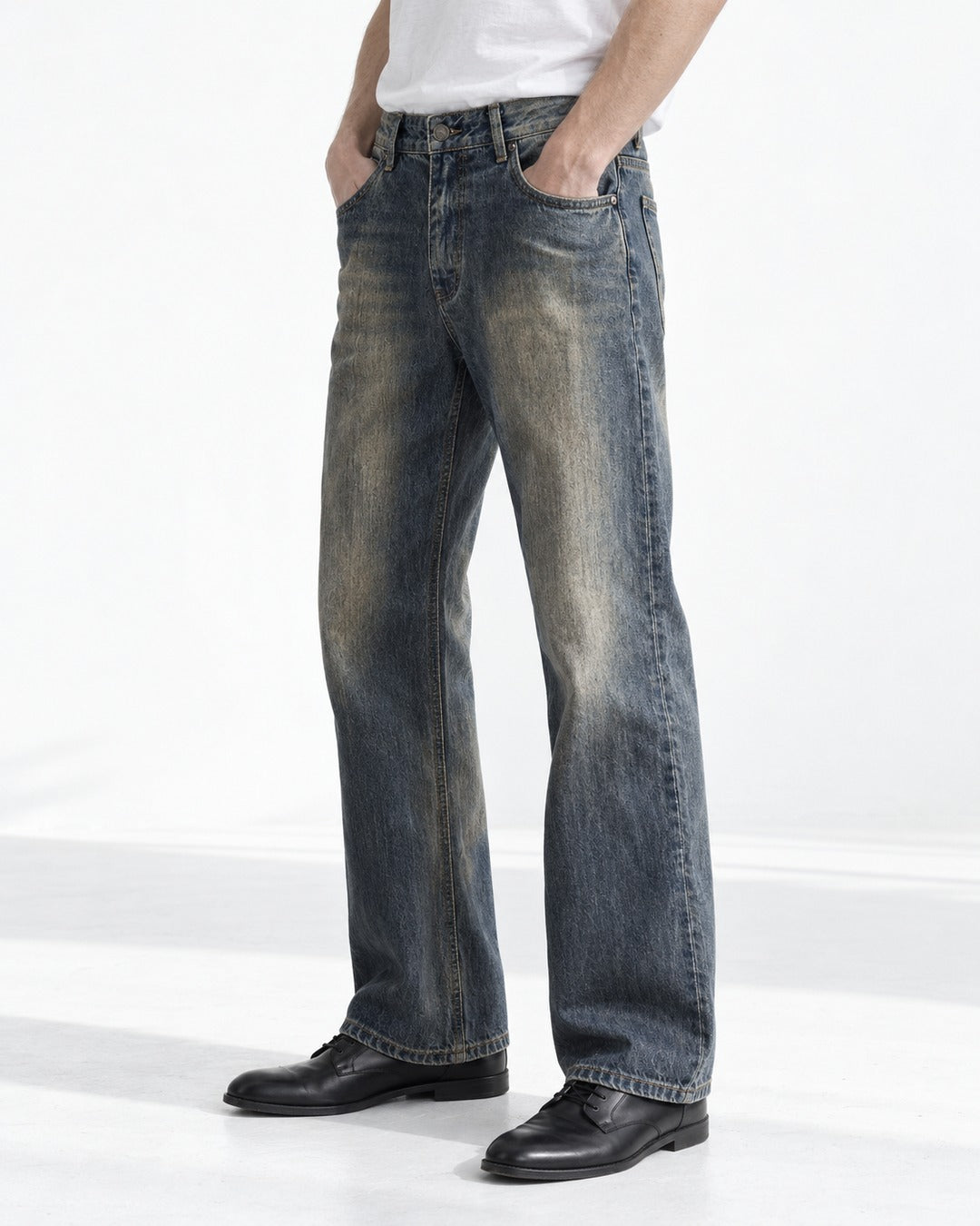 Rust-Wash Bootcut Jeans