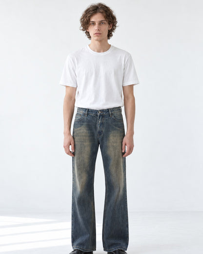 Rust-Wash Bootcut Jeans