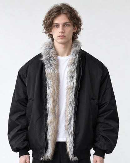 Shawl Collar Padded Bomber Jacket