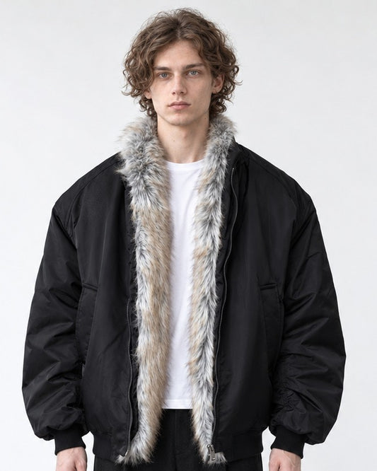Shawl Collar Padded Bomber Jacket