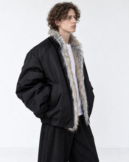Shawl Collar Padded Bomber Jacket