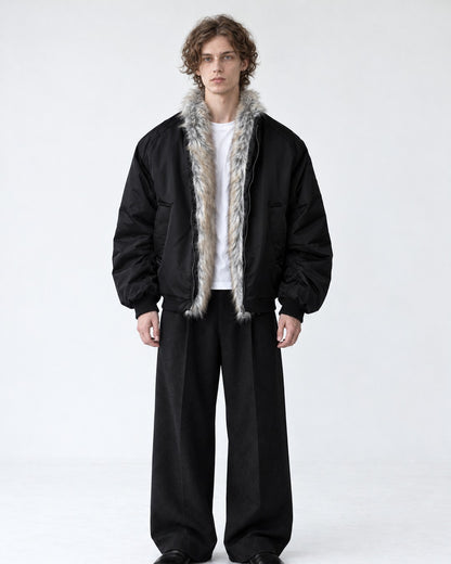Shawl Collar Padded Bomber Jacket