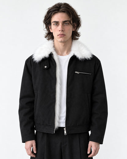 Snap-Tab Collar Zip-Front Jacket