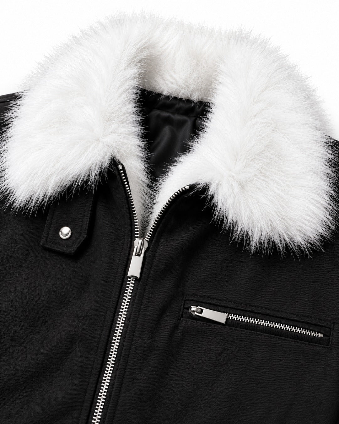 Snap-Tab Collar Zip-Front Jacket