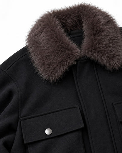 Stand-Collar Chest-Pocket Jacket