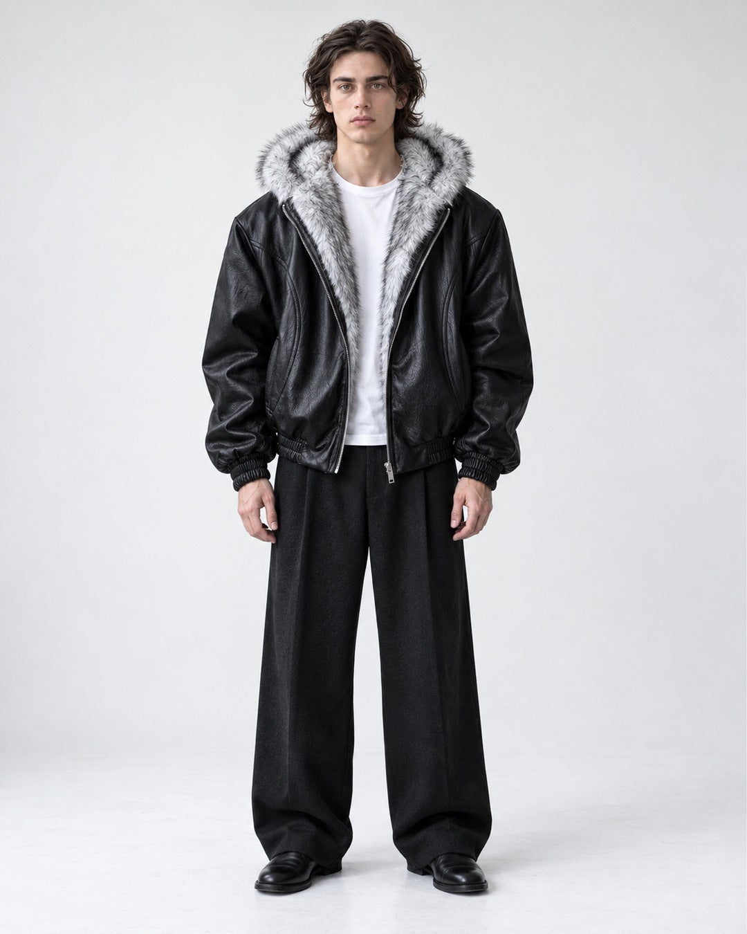 Hooded Zip Bomber Jacket