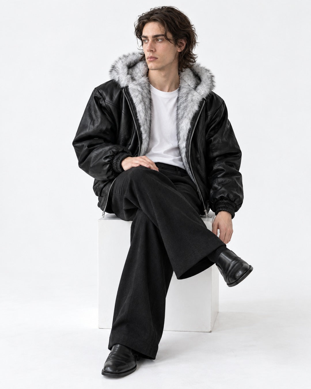 Hooded Zip Bomber Jacket
