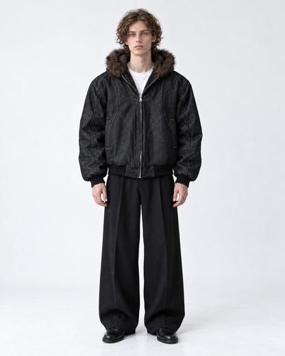 Hooded Curved-Panel Jacket