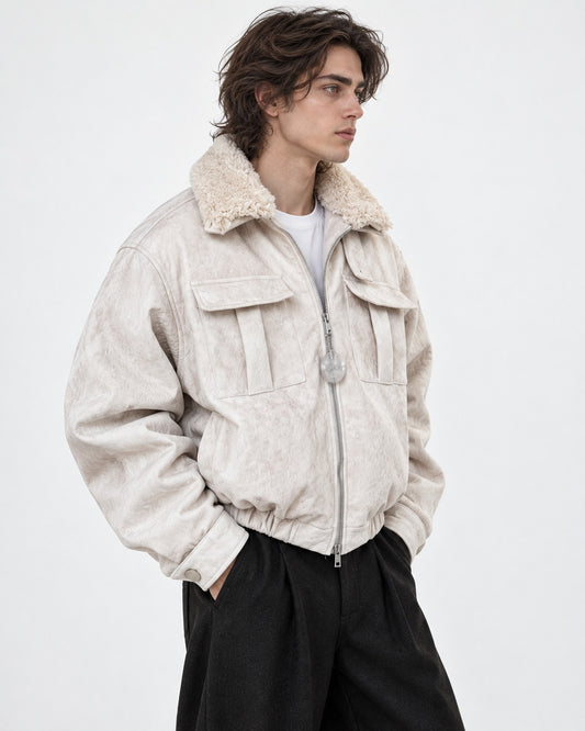 Flap Pocket Cropped Jacket