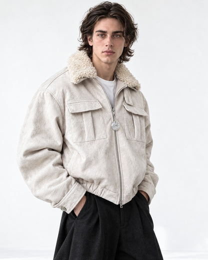 Flap Pocket Cropped Jacket