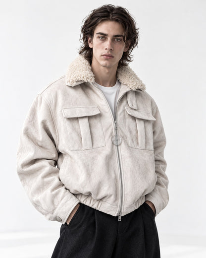 Flap Pocket Cropped Jacket