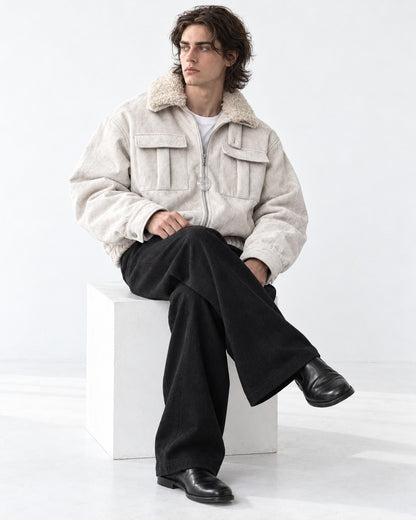 Flap Pocket Cropped Jacket